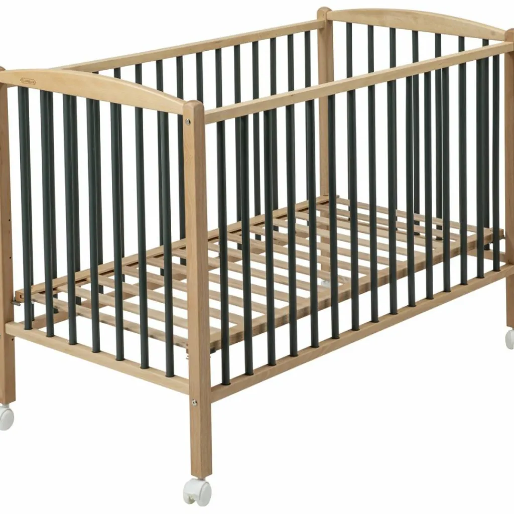 Best Lit Arthur avec roulettes Hybride kaki (60 x 120 cm) Lit À Barreaux