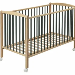 Best Lit Arthur avec roulettes Hybride kaki (60 x 120 cm) Lit À Barreaux