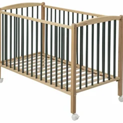 Best Lit Arthur avec roulettes Hybride kaki (60 x 120 cm) Lit À Barreaux