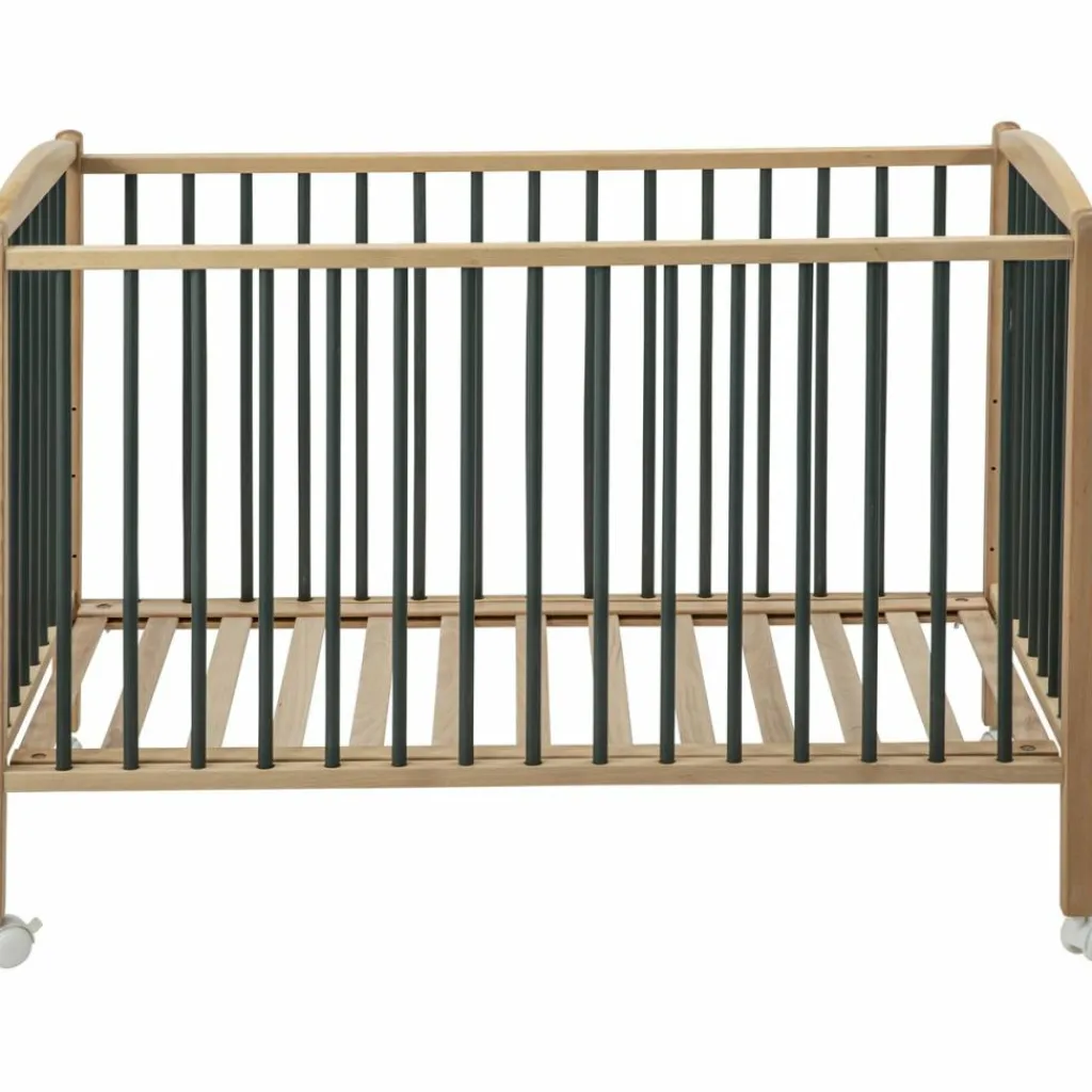 Best Lit Arthur avec roulettes Hybride kaki (60 x 120 cm) Lit À Barreaux