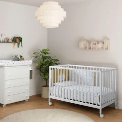 Micuna Lit bébé à barreaux Mountain blanc (60 x 120 cm)