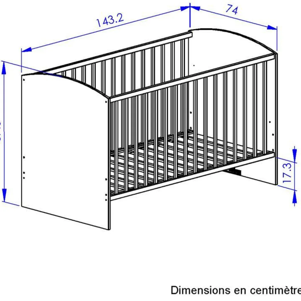 Lit bébé Arthur (70 x 140 cm) Lit À Barreaux