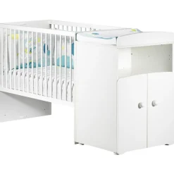 Sale Lit bébé combiné évolutif New Basic Boutons boule blancs (60 x 120 cm) Lit Évolutif