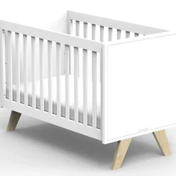 Sale Lit bébé Madavin avec pieds en bouleau coloris au choix (60 x 120 cm) Lit À Barreaux