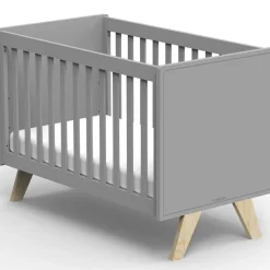 Sale Lit bébé Madavin avec pieds en bouleau coloris au choix (60 x 120 cm) Lit À Barreaux