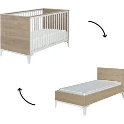 Galipette Lit bébé évolutif en chêne blond Marcel (70 x 140)