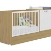 Galipette Lit bébé évolutif en lit junior Arthur imitation chêne (60 x 120 cm)