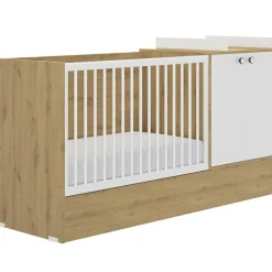 Galipette Lit bébé évolutif en lit junior Arthur imitation chêne (60 x 120 cm)