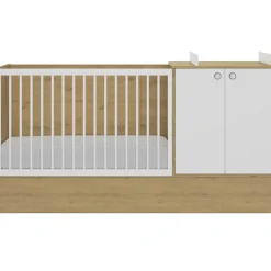 Galipette Lit bébé évolutif en lit junior Arthur imitation chêne (60 x 120 cm)