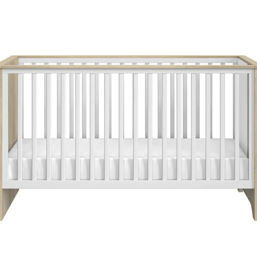 New Lit bébé évolutif en lit junior Sacha chêne du bocage (70 x 140 cm) Lit Évolutif