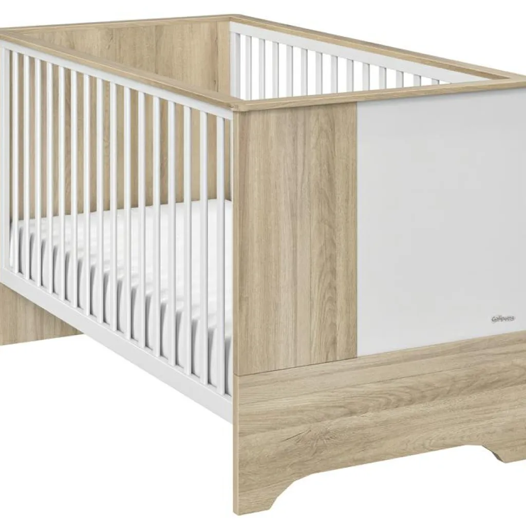 New Lit bébé évolutif en lit junior Sacha chêne du bocage (70 x 140 cm) Lit Évolutif