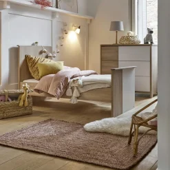 New Lit bébé évolutif en lit junior Sacha chêne du bocage (70 x 140 cm) Lit Évolutif