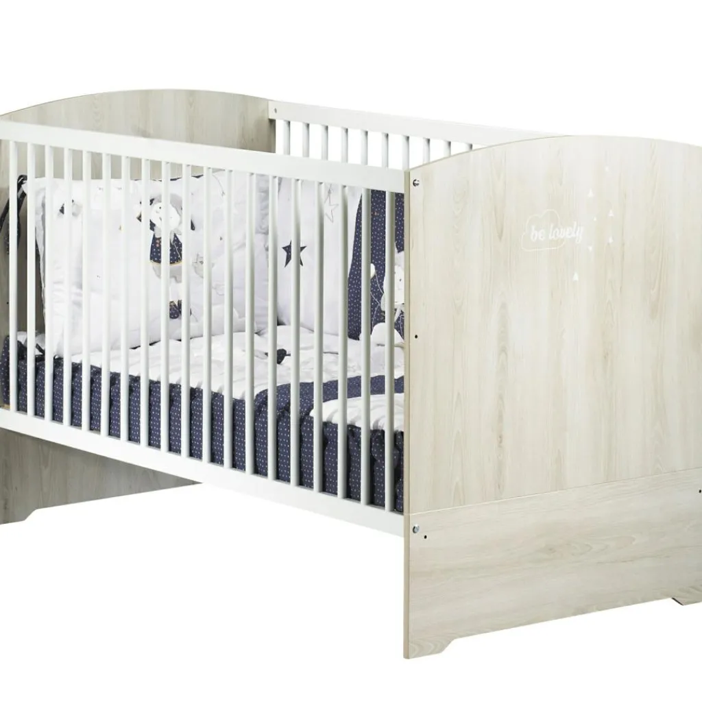 Discount Lit bébé évolutif Little Big Bed Smile hêtre cendré (70 x 140 cm) Lit Évolutif