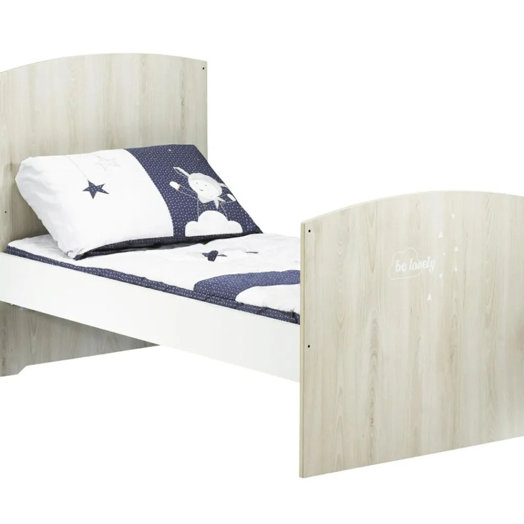 Discount Lit bébé évolutif Little Big Bed Smile hêtre cendré (70 x 140 cm) Lit Évolutif