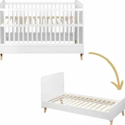 Quax Lit bébé évolutif Loft White (140 x 70 cm)