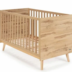 Clearance Lit bébé évolutif Martha finition chêne (140 x 70 cm) Lit Évolutif