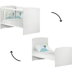 Baby Price Lit bébé évolutif New Basic Little Big Bed blanc (70 x 140 cm)