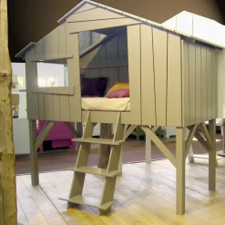 Lit cabane enfant finition laquée (coloris au choix) Lit Cabane