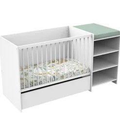 Sale Lit combiné évolutif First Blanc (60 x 120 cm) Lit Évolutif
