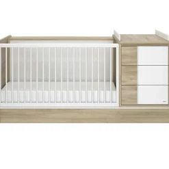 Clearance Lit compact évolutif Sacha chêne du bocage sans tiroir (70 x 140 cm) Lit Évolutif