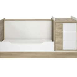 Clearance Lit compact évolutif Sacha chêne du bocage sans tiroir (70 x 140 cm) Lit Évolutif