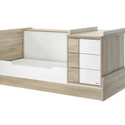 Clearance Lit compact évolutif Sacha chêne du bocage sans tiroir (70 x 140 cm) Lit Évolutif