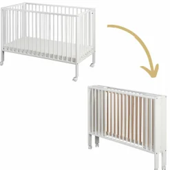 Online Lit d'appoint pliable Jori White (120 x 60 cm) Lit À Barreaux