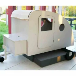 Mathy by bols Lit enfant caravane avec coffre + timon finition laquée (coloris au choix)