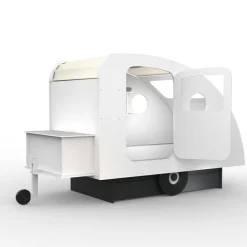 Mathy by bols Lit enfant caravane avec coffre + timon finition laquée (coloris au choix)