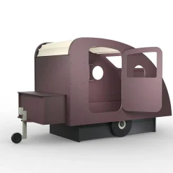 Mathy by bols Lit enfant caravane avec coffre + timon finition laquée (coloris au choix)