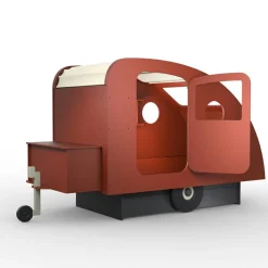 Mathy by bols Lit enfant caravane avec coffre + timon finition laquée (coloris au choix)