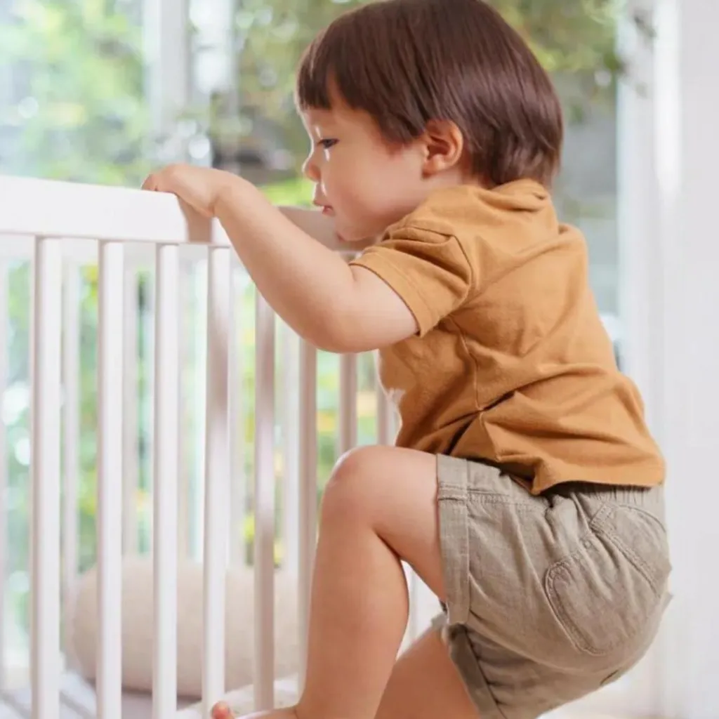 New Lit pliant en bois Mayla Blanc (60 x 120 cm) Lit À Barreaux