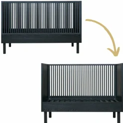 Discount Lit évolutif Hai No Ki Black Ash (120 x 60 cm) Lit Évolutif