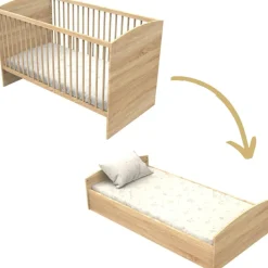 Sauthon mobilier Lit évolutif Little big bed Azur (70 x 140 cm)