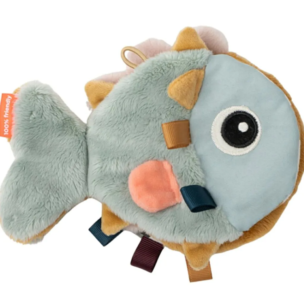 Done by Deer Livre bébé en tissu poisson vert d'eau Sea friends