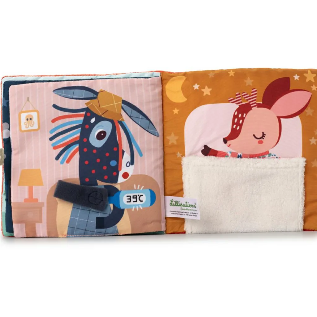 Lilliputiens Livre d'activités en tissu Stella et son doudou