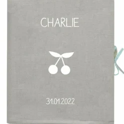 Les Griottes Livre de naissance gris clair 88 pages (personnalisable)