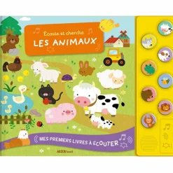 Auzou Editions Livre Mes premiers livres à écouter Écoute et cherche les animaux