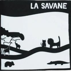 Sale Livre noir et blanc en tissu Tam Tam Livre Bébé En Tissu