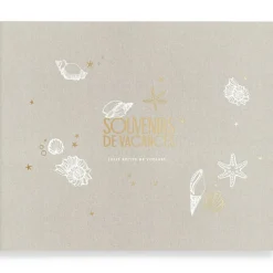Clearance Livre souvenirs de vacances en lin (112 pages) Livre De Naissance / Album Photo