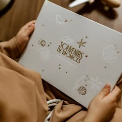 Clearance Livre souvenirs de vacances en lin (112 pages) Livre De Naissance / Album Photo