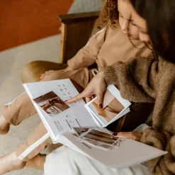 Clearance Livre souvenirs de vacances en lin (112 pages) Livre De Naissance / Album Photo