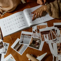 Clearance Livre souvenirs de vacances en lin (112 pages) Livre De Naissance / Album Photo