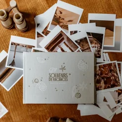 Clearance Livre souvenirs de vacances en lin (112 pages) Livre De Naissance / Album Photo