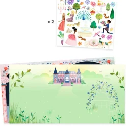 Djeco Livret avec stickers repositionnables La vie au château