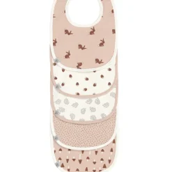 Discount Lot 5 bavoirs en éponge coton bio Little Forest Lapin Bavoirs
