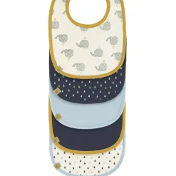 Lot 5 bavoirs en éponge coton bio baleine Little Water Bavoirs