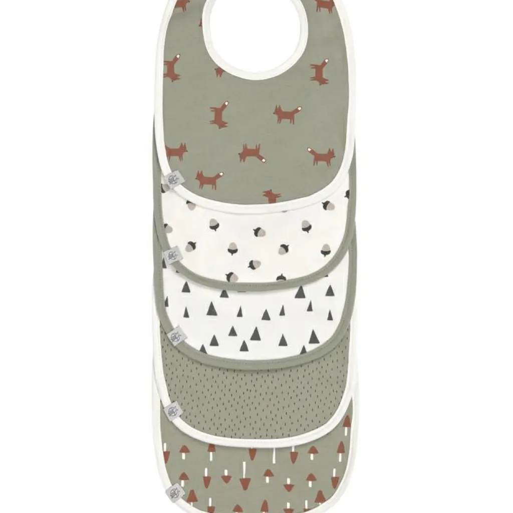 Best Lot 5 bavoirs en éponge coton bio Little Forest Renard Bavoirs