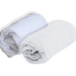 Domiva Lot alèse et drap housse blanc (60 x 120 cm)