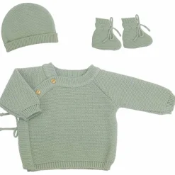 New Lot brassière, bonnet et chaussons Vert Olive (0-1 mois) Layette Bébé